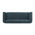 Mirod Comfy 3 Seat Sofa With Wooden Legs, For Living Room And Study Blue Fabric 3 Seat