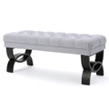 Hilton Ottoman Light Grey Fabric