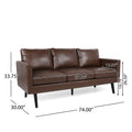 3 Seater Sofa Dark Brown Pu 3 Seat