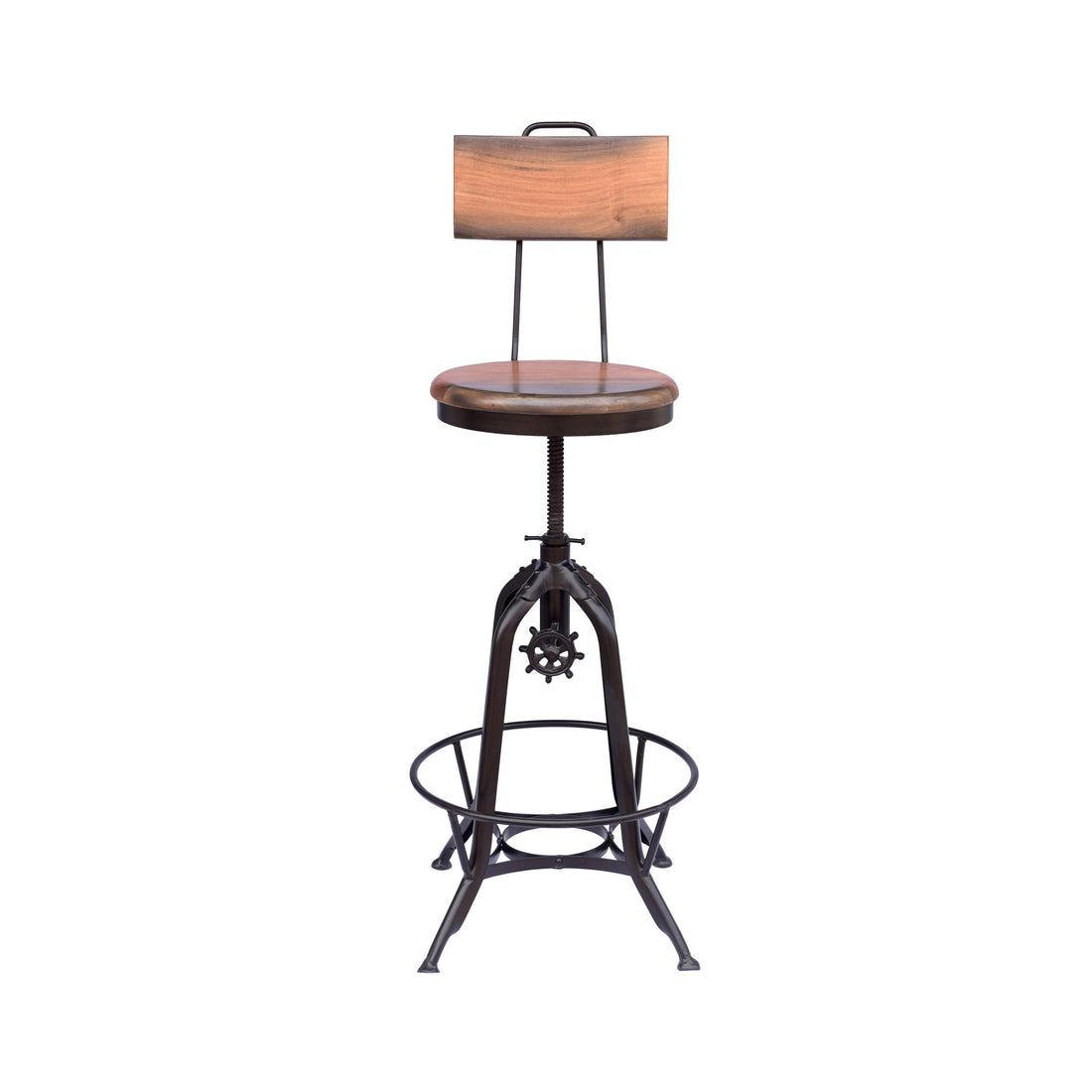 Bar Stool Natural Black Mdf Metal