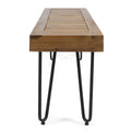 Jane Industrial Wood And Metal Bench Black Metal & Wood