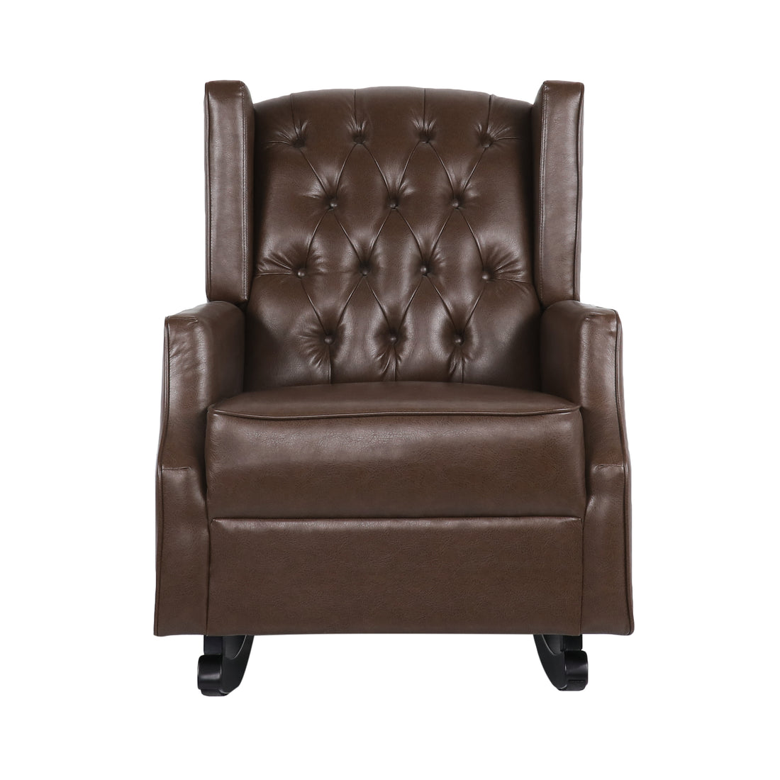 Rocking Chair Dark Brown Pu