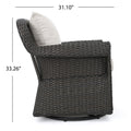 Amaya Swivel Rocker Brown Beige Fabric