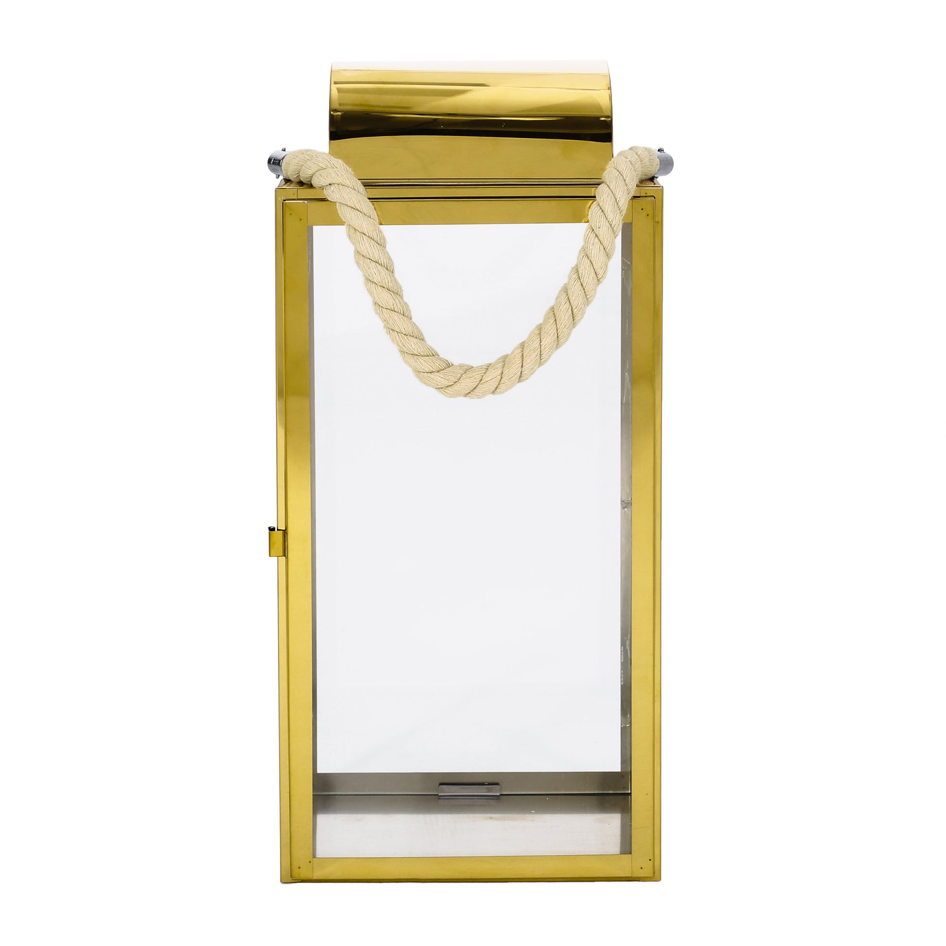 Larry 19"H Stainless Steel Lantern Gold Stainless Steel