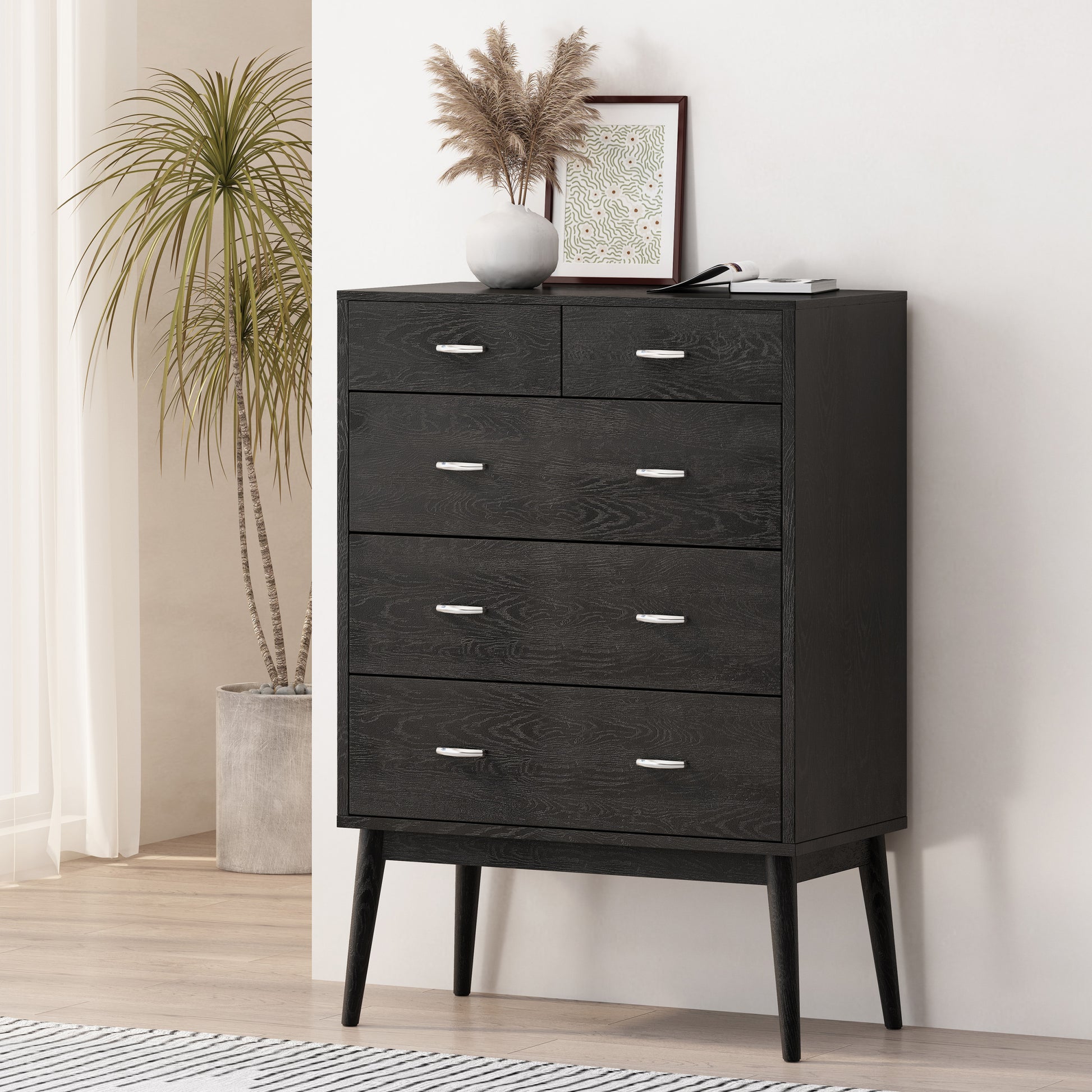 Disa 2 3 Drawer Chest Black Mdf