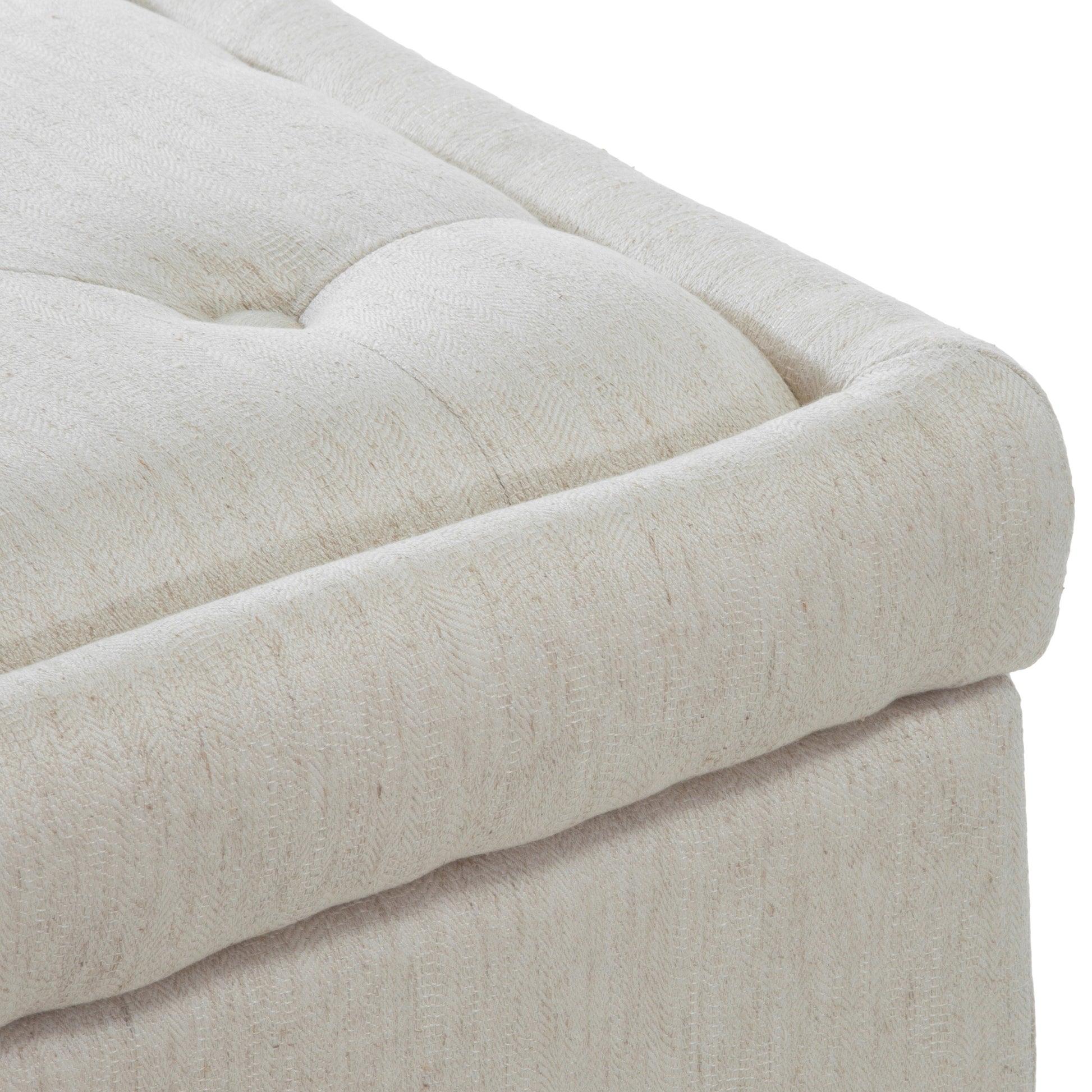 Hyatt Storage Ottoman Linen Fabric