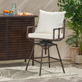 Outdoor Patio Swivel Bar Stool Height Adjustable Barstool With Cushions Yes Copper Water Resistant Cushion Iron