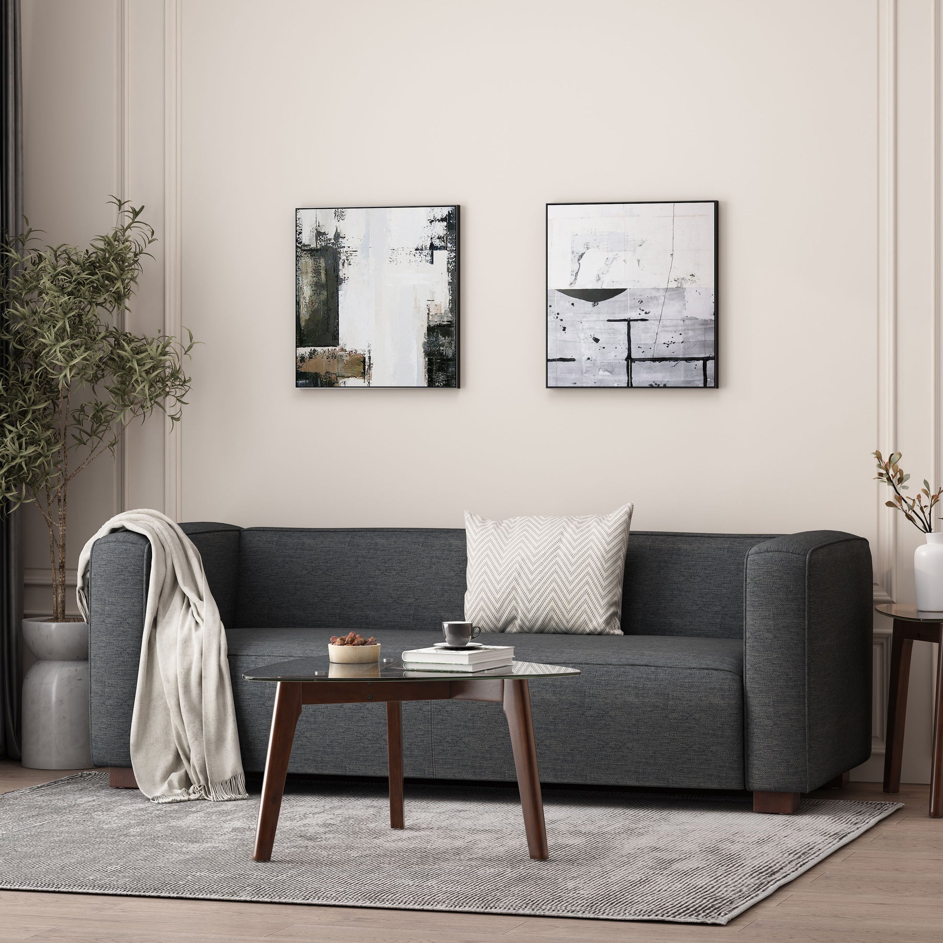 Seat Charcoal Fabric 3 Seat