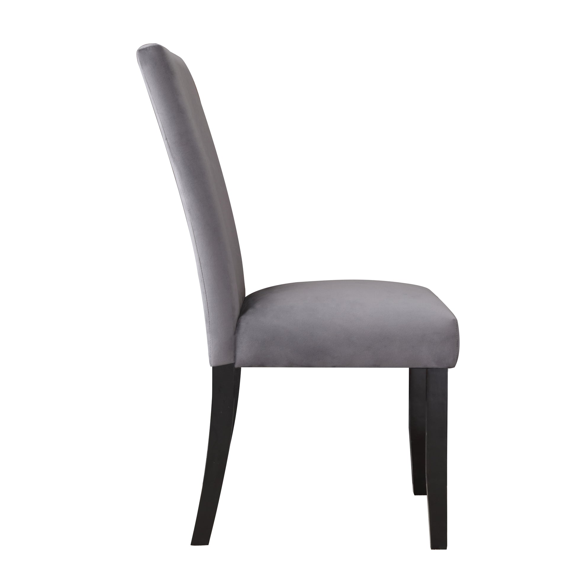 Napoli Velvet Side Chair Set Of 2 Gray Dark Gray Wood