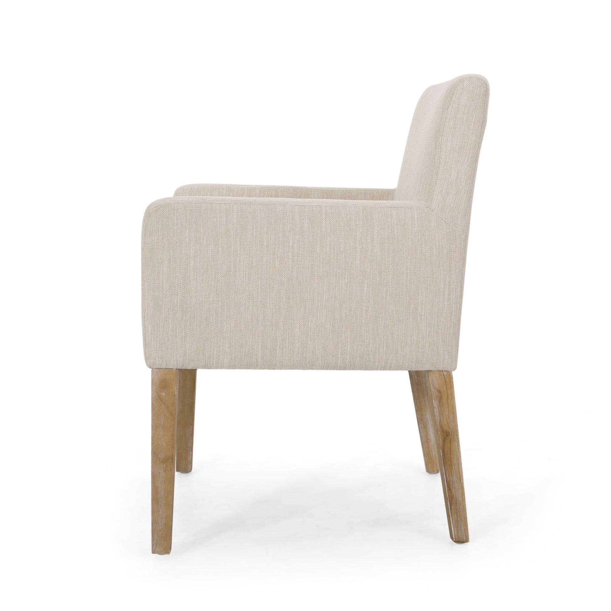 Arm Chair Beige Brown Fabric