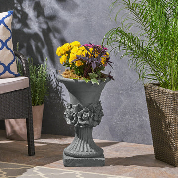 Mgo Garden Urn Planter Antique Gray Magnesium Oxide