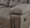 Anastasia Recliner Sofa Gray Gray Fabric 3 Seat