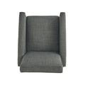 Dark Grey Linen Push Back Chair For Elegant Home D Cor Grey Fabric