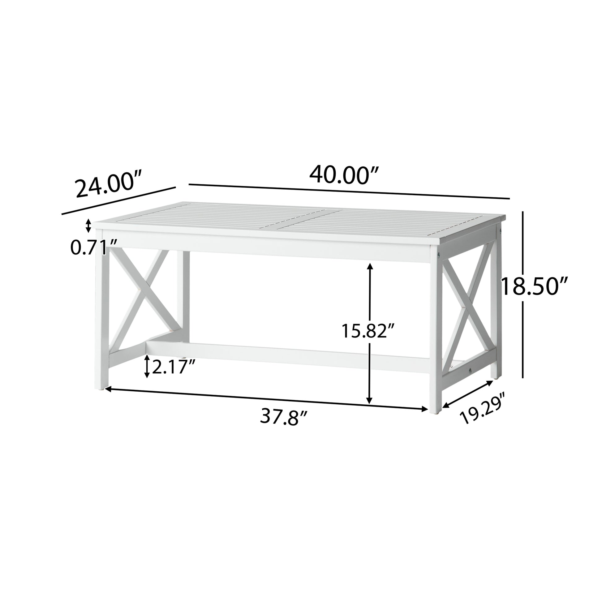 Coffee Table White Wood