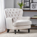 Modern Accent Chair Upholstered Foam Filled Living Room Chairs Comfy Reading Chair Mid Century Modern Chairarmchair For Living Room Bedroom Ivory Fabric