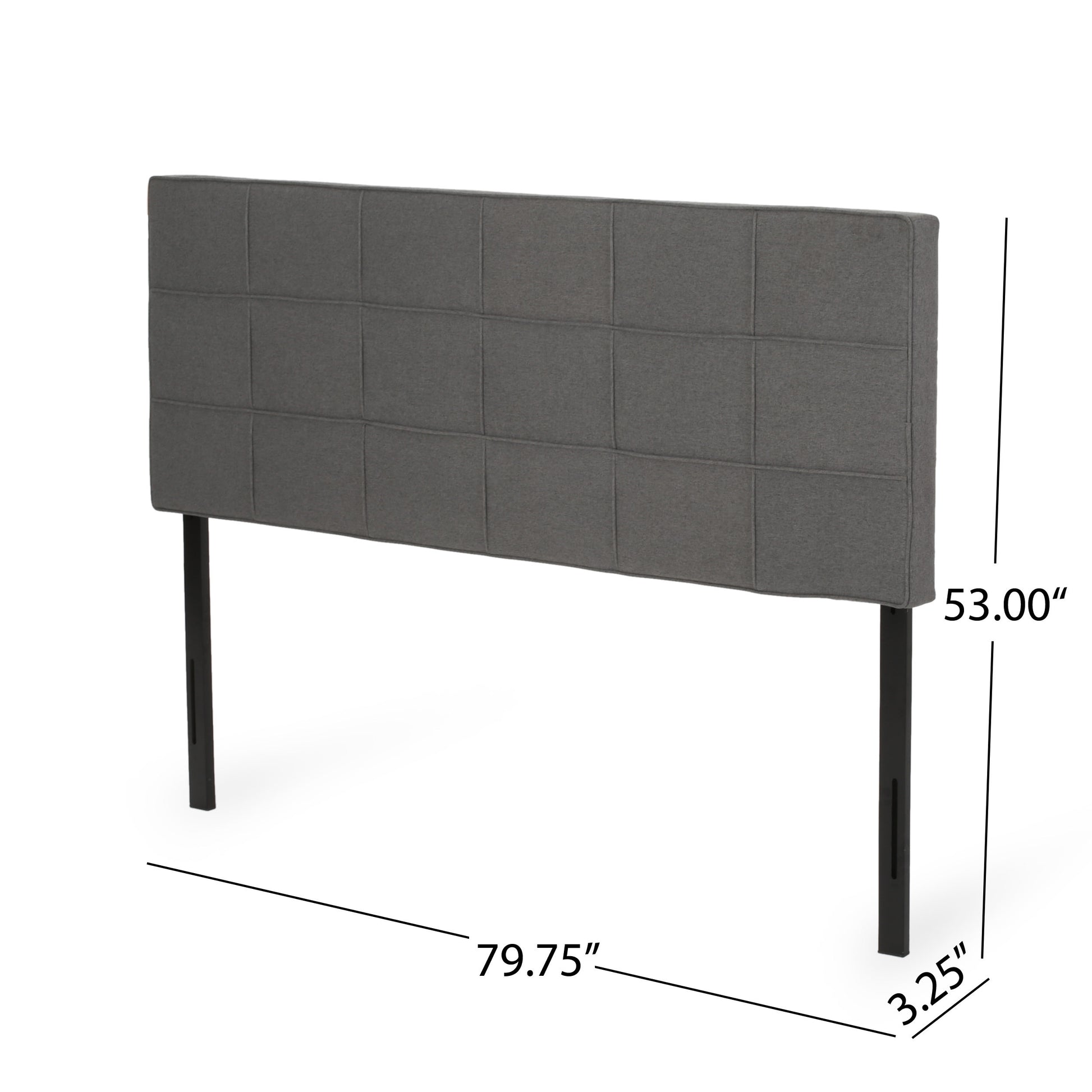 King Cal King Sized Headboard California King Charcoal Grey Fabric