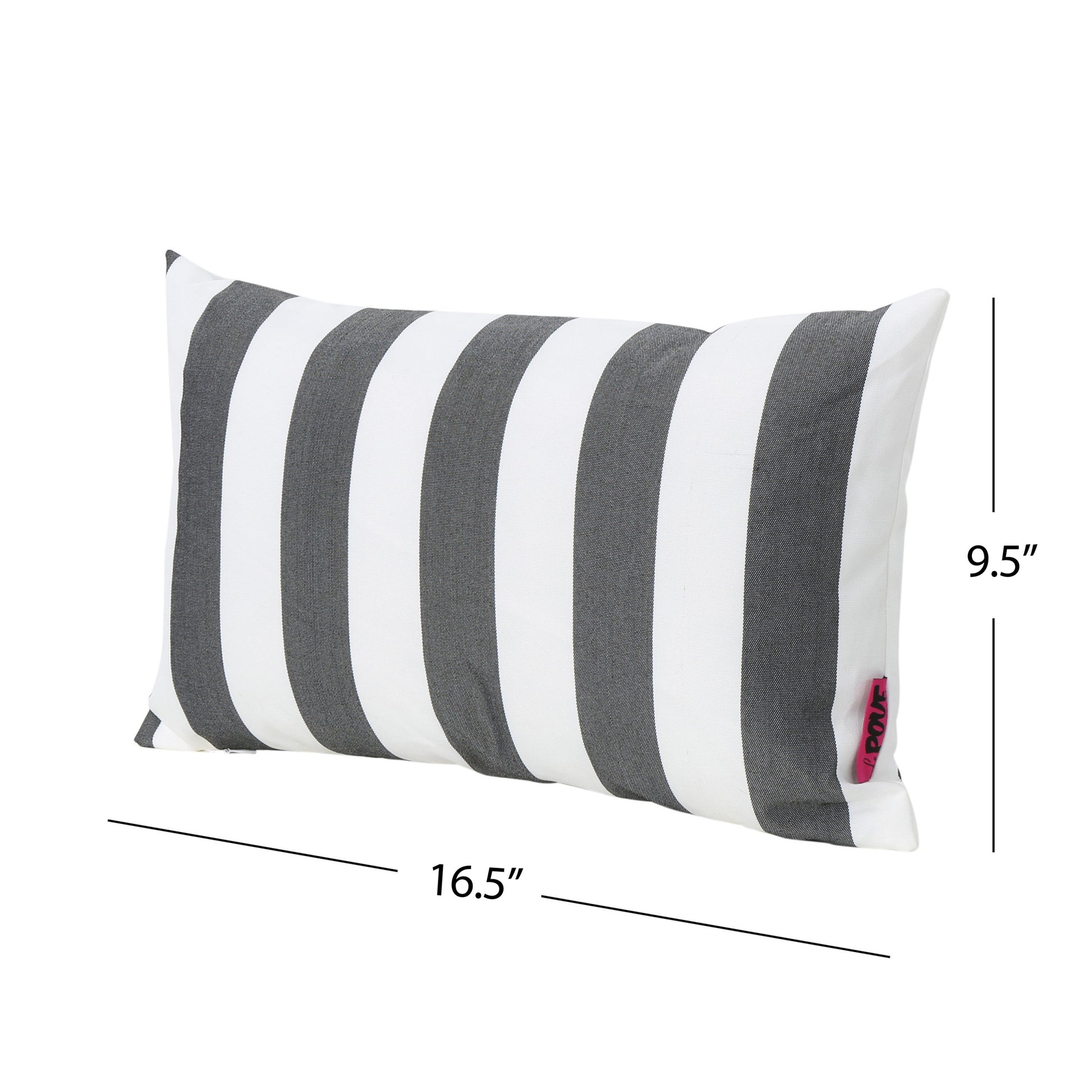 Coronado Stripe Rectangular Pillow Black Fabric