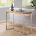 Console Table Natural Wood Stainless Steel