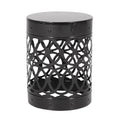 Metal End Table Large Black Iron