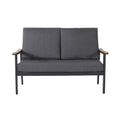 Sinclair 4Pc Chat Set Grey Metal Mesh Wood Fabric