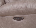 Aria Dual Power Recliner Sofa Sand Brown Fabric 3 Seat