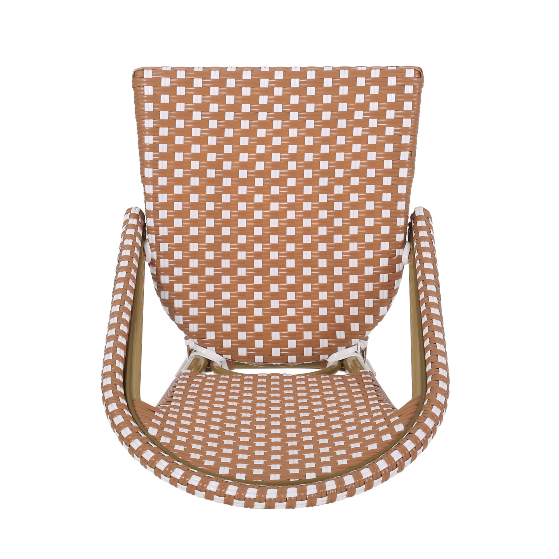 Wicker Bar Stool With Aluminum Frame Set Of 2 Rust Aluminium