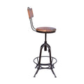 Bar Stool Natural Black Mdf Metal