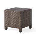 Puerta Accent Table Brown Pe Rattan Iron