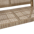 Outdoor Wicker And Acacia Wood Loveseat, Light Multibrown And Light Brown, 34'' H X 46.5'' W X 27.25'' D Brown Acacia Wood