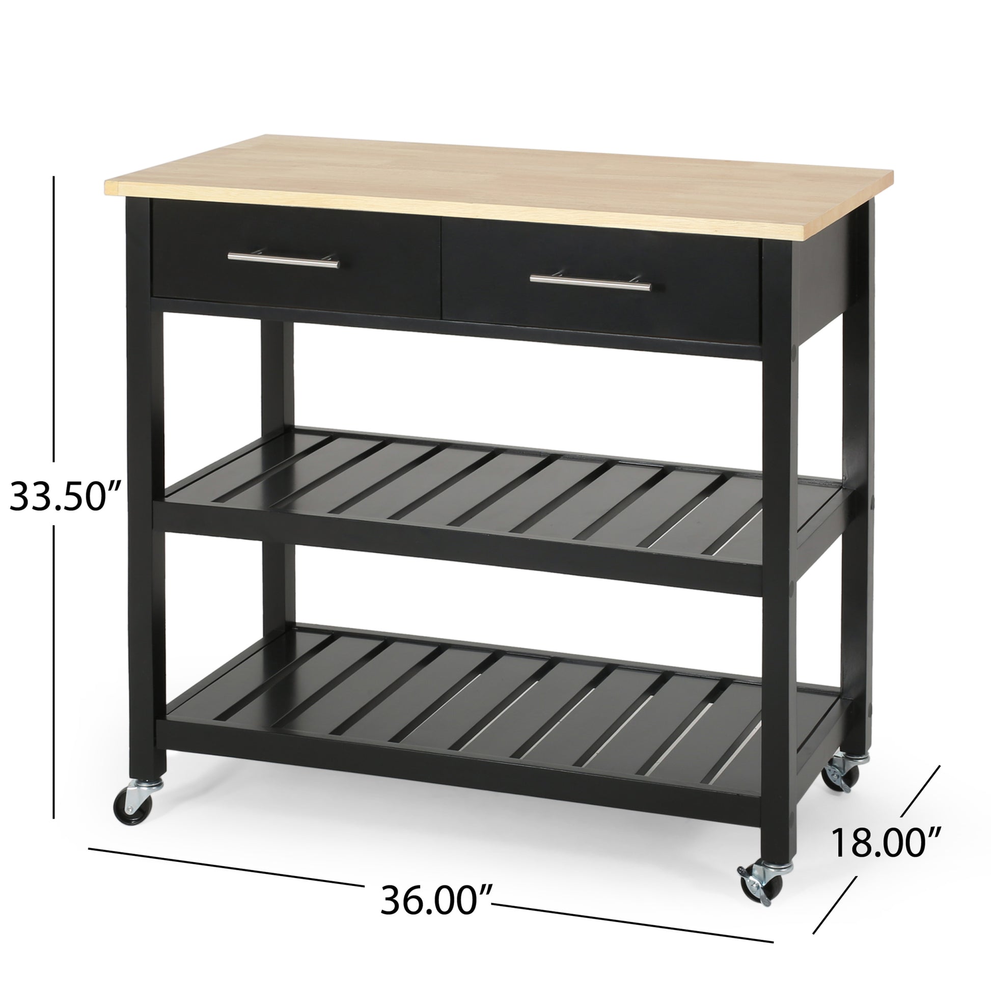 Kitchen Cart Black Wood