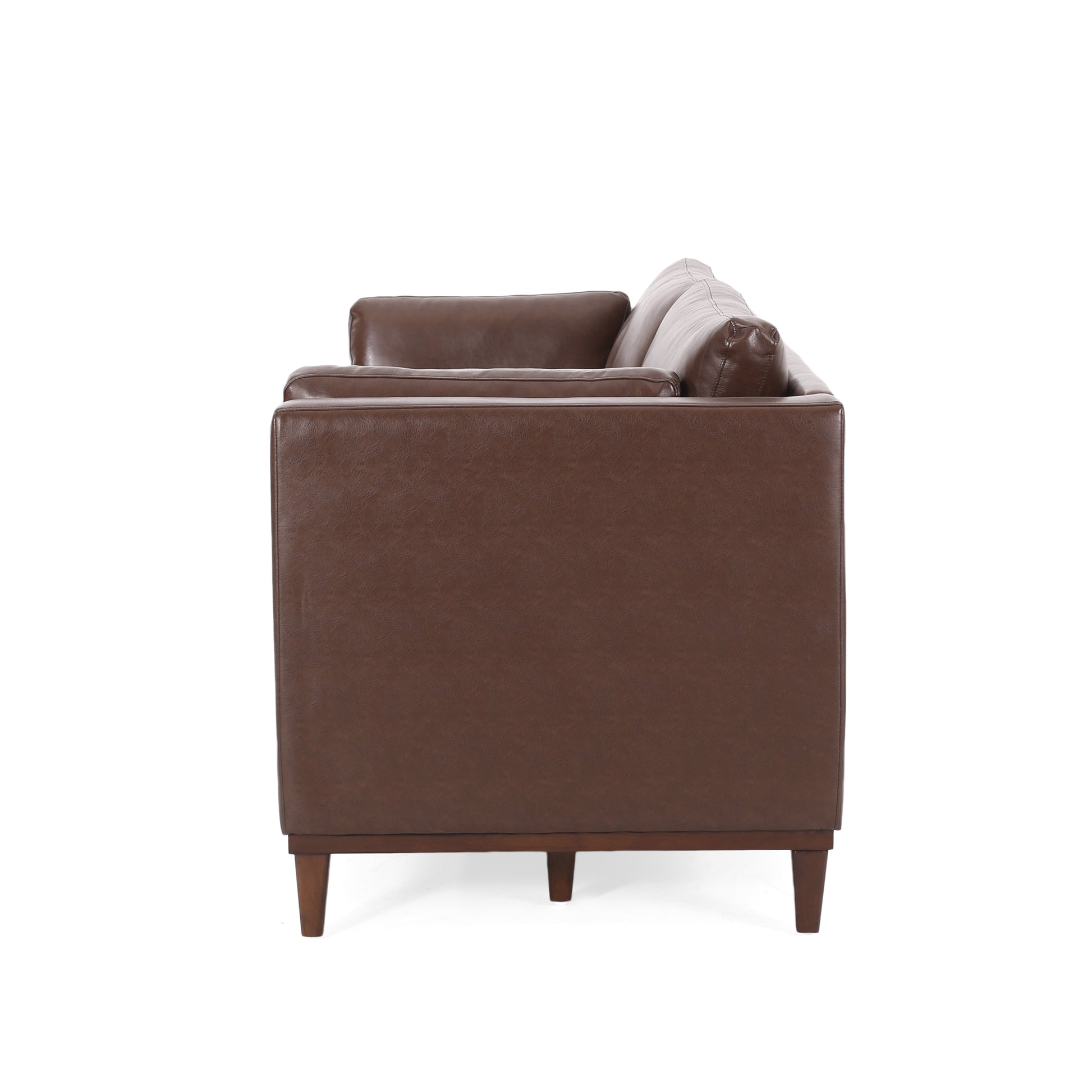 3 Seater Sofa Dark Brown Pu