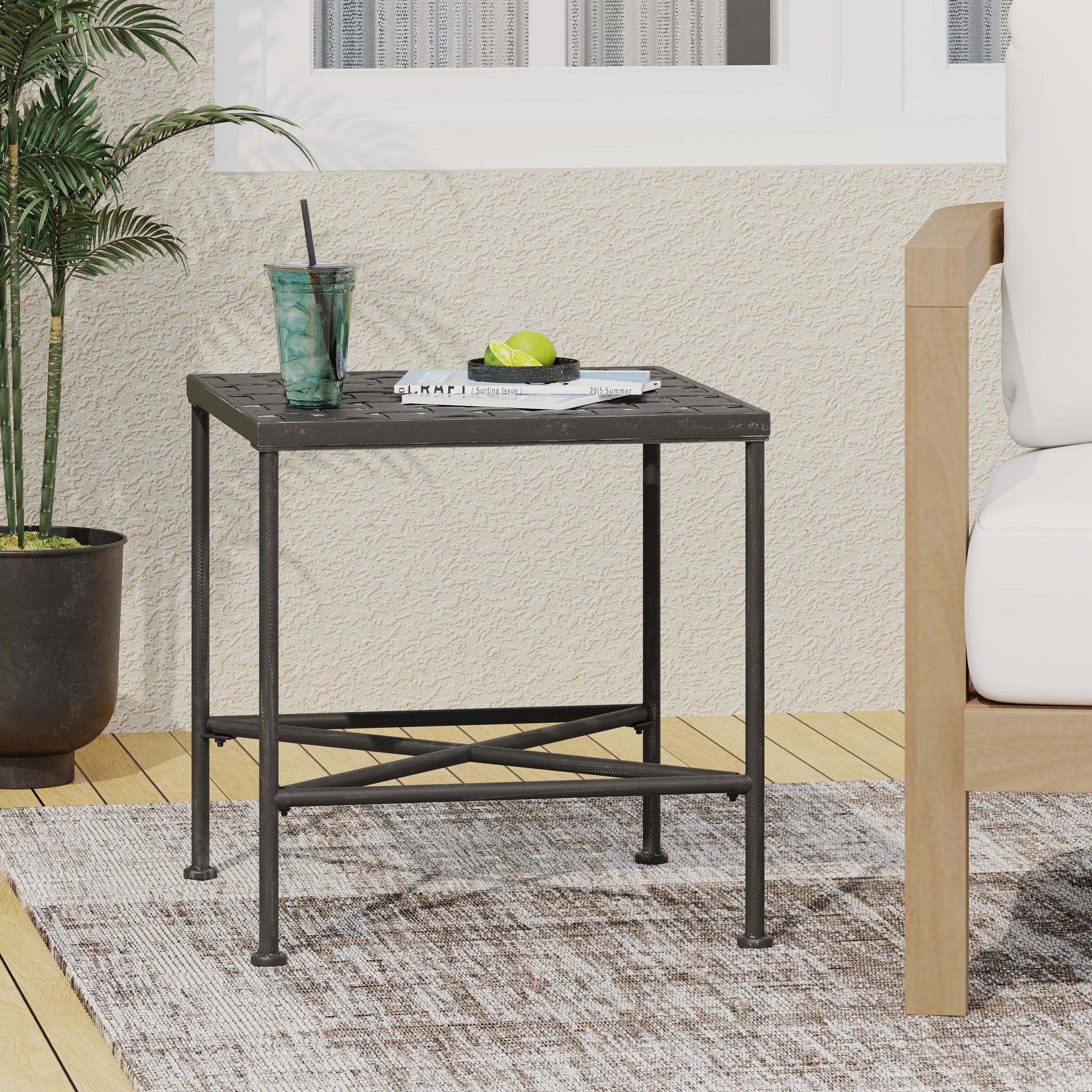 Luna End Table Black Iron