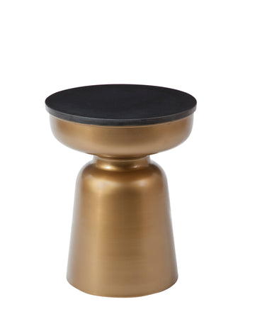 Jovana Round End Table Black Black Iron