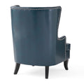 Canterbury Hi Back Wing Chair Teal Leather