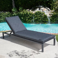 Navan Chaise Lounge Dark Grey Dark Grey Fabric Metal