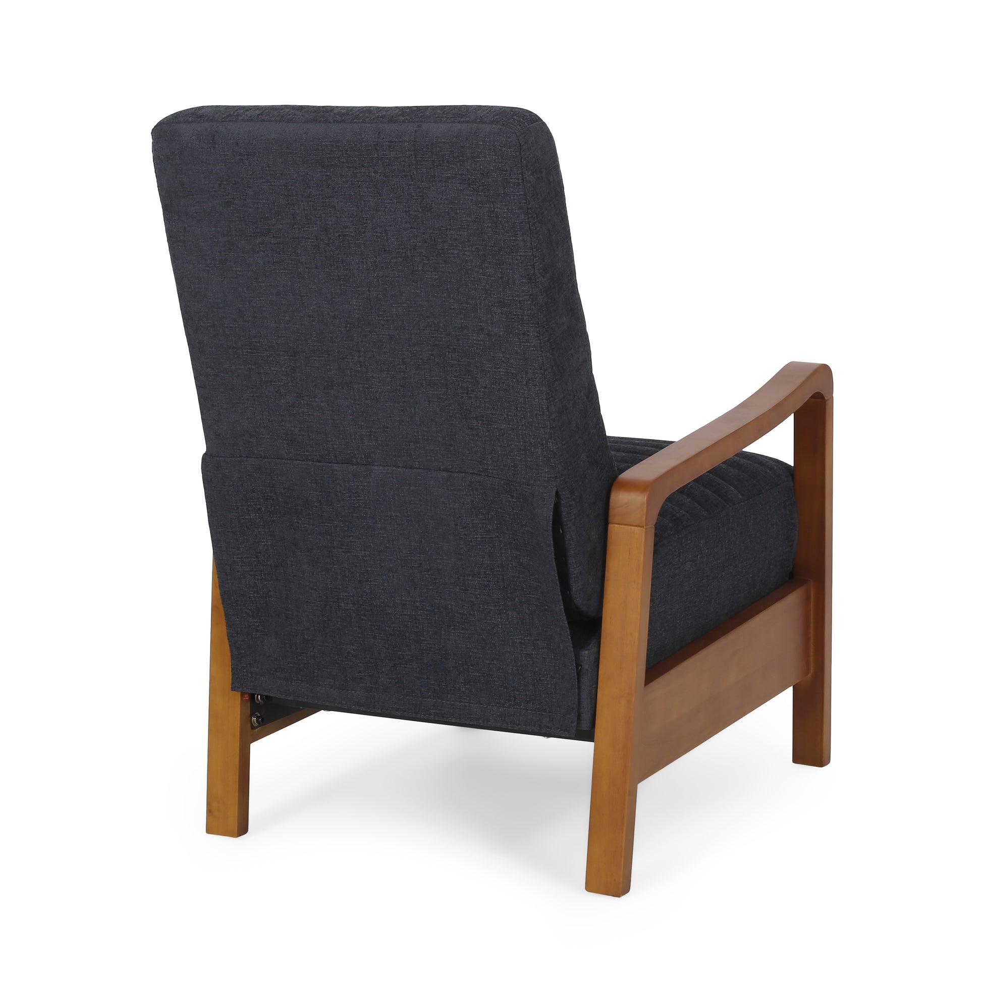 Fabric Wood Hand Recliner Charcoal Fabric