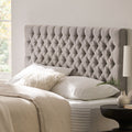 Bierman Headboard Queen Light Grey Fabric