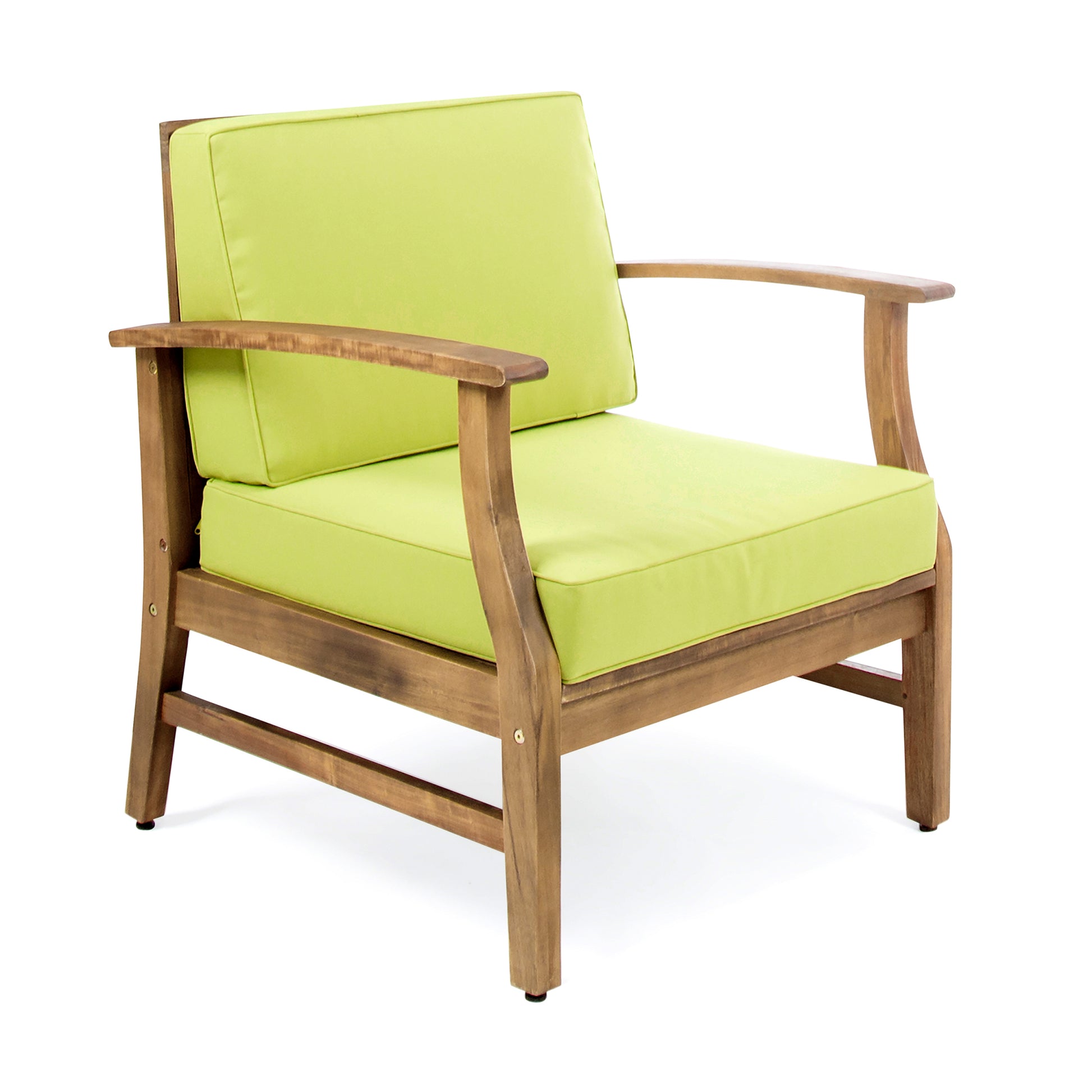 Perla Club Chairs Set Of 2, Green Green Acacia Wood