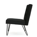 Chair Armless Modern Black Velvet