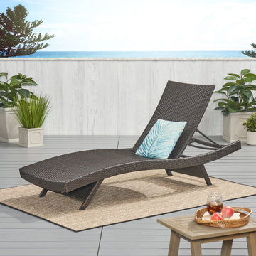 Salem Pe Wicker Chaise Lounge Brown Multi Rattan