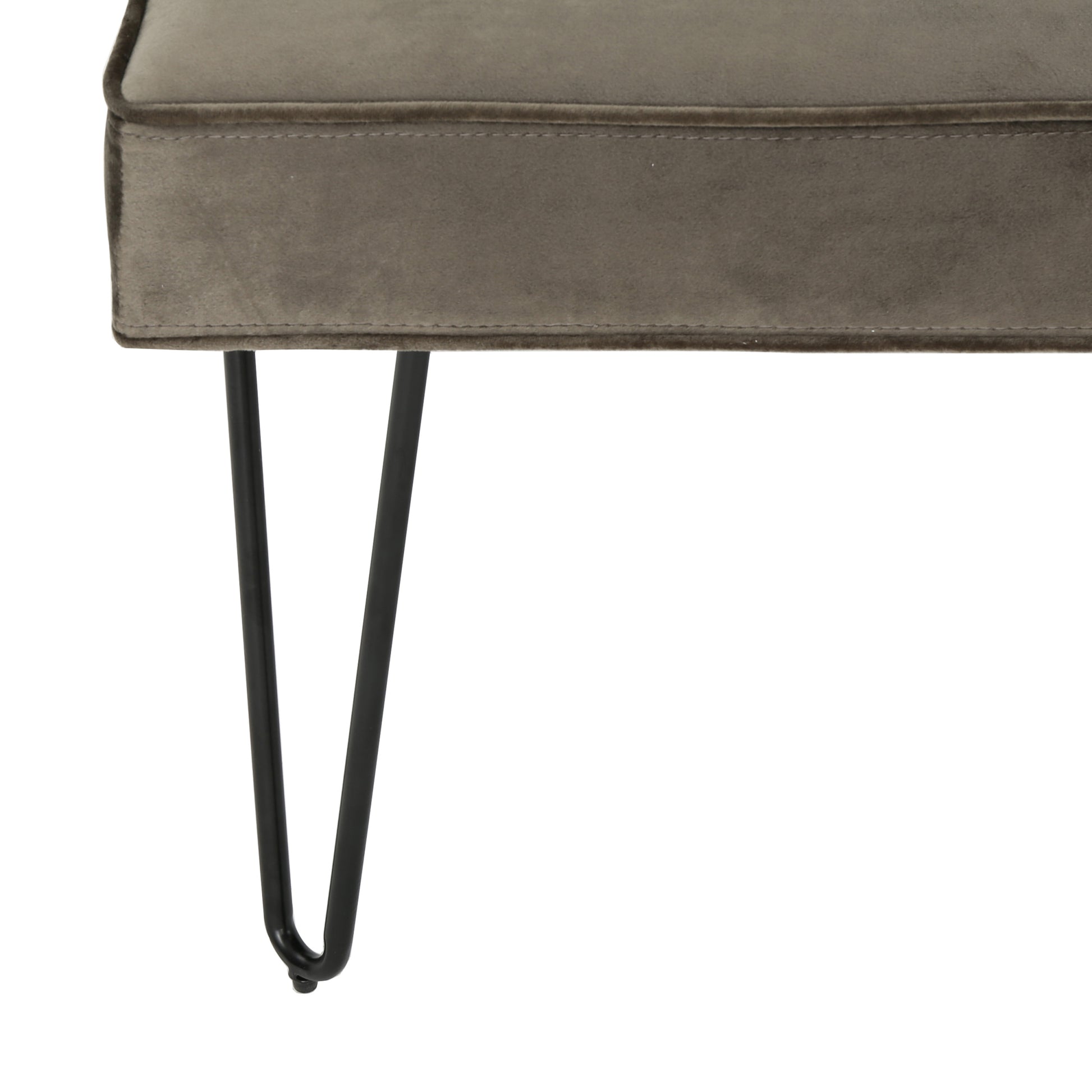 Chair Armless Modern Grey Velvet