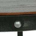 Rivet Side Table Brown Antique Bronze Metal & Wood