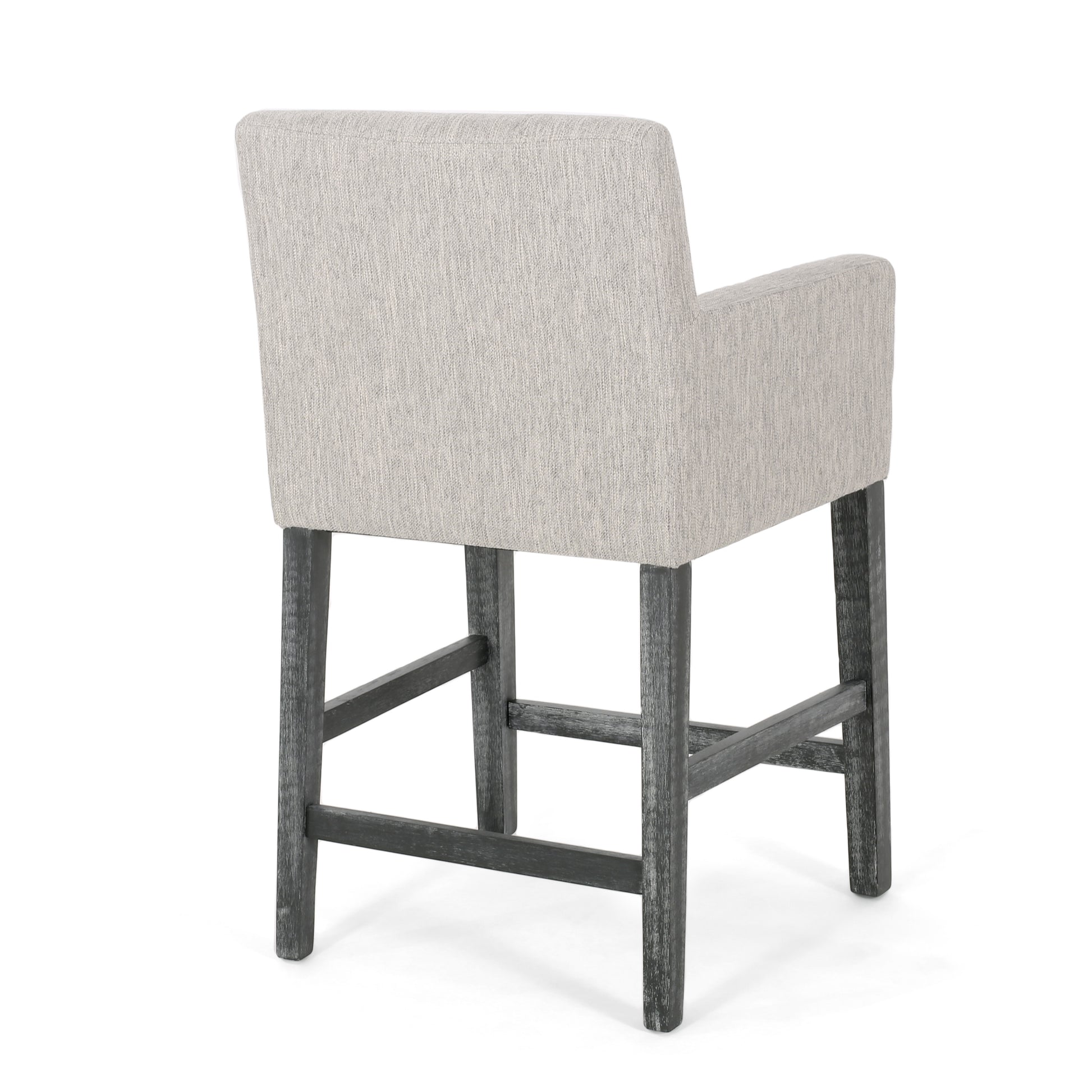 Upholstered 26 Inch Counter Stool Light Gray Gray Light Grey Fabric