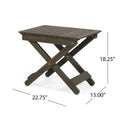 Outdoor Folding Wooden Side Table, Gray, 15