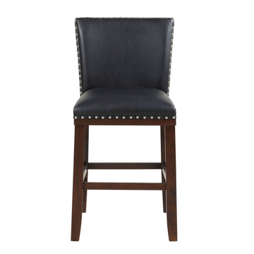 Tiffany Counter Chair Set Of 2 Black Black Wood