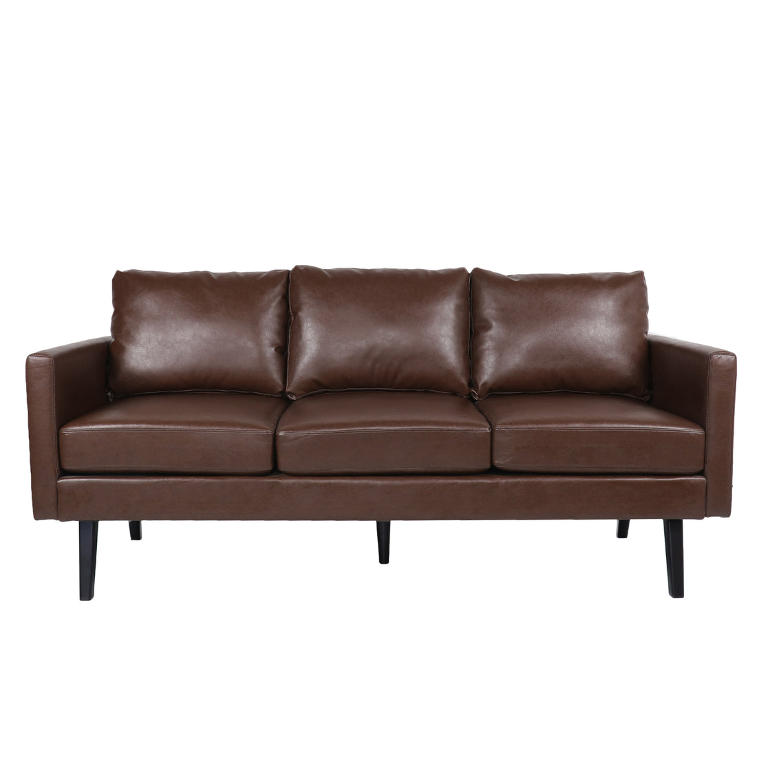 3 Seater Sofa Dark Brown Pu 3 Seat