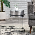 Round End Table Silver Aluminium