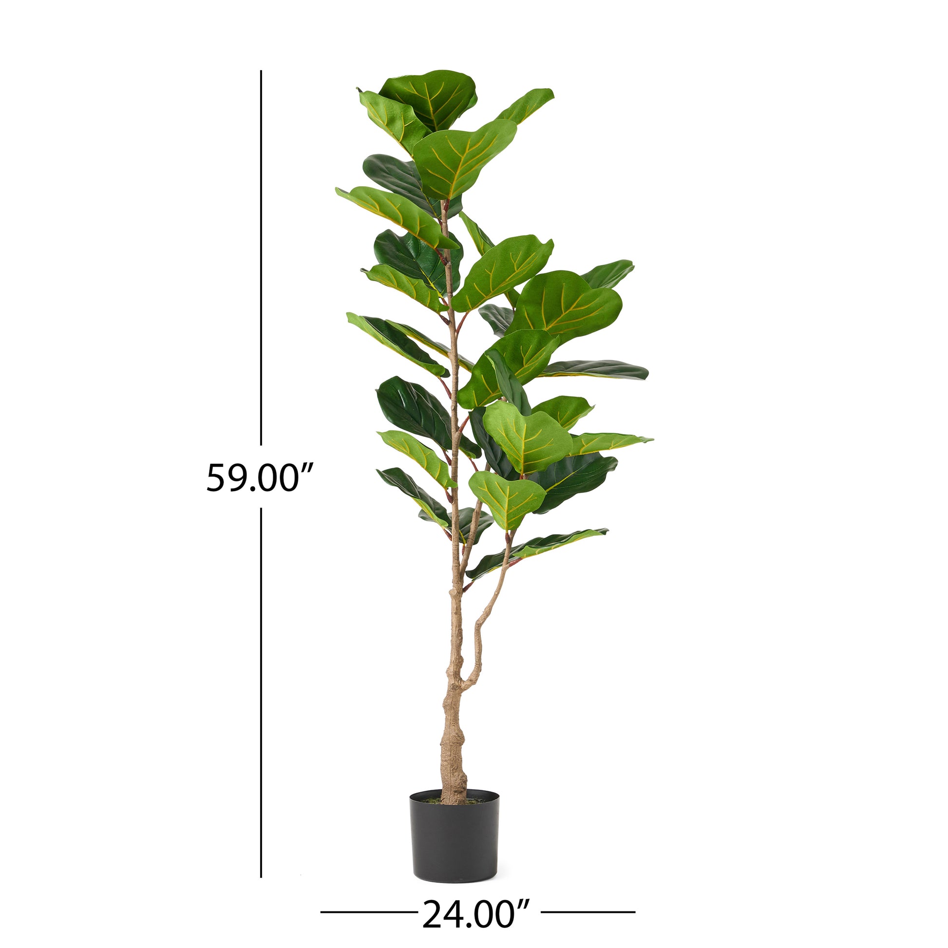 150Cm Artificial Fiddle Leaf Fig Tree Green Iron Plastic