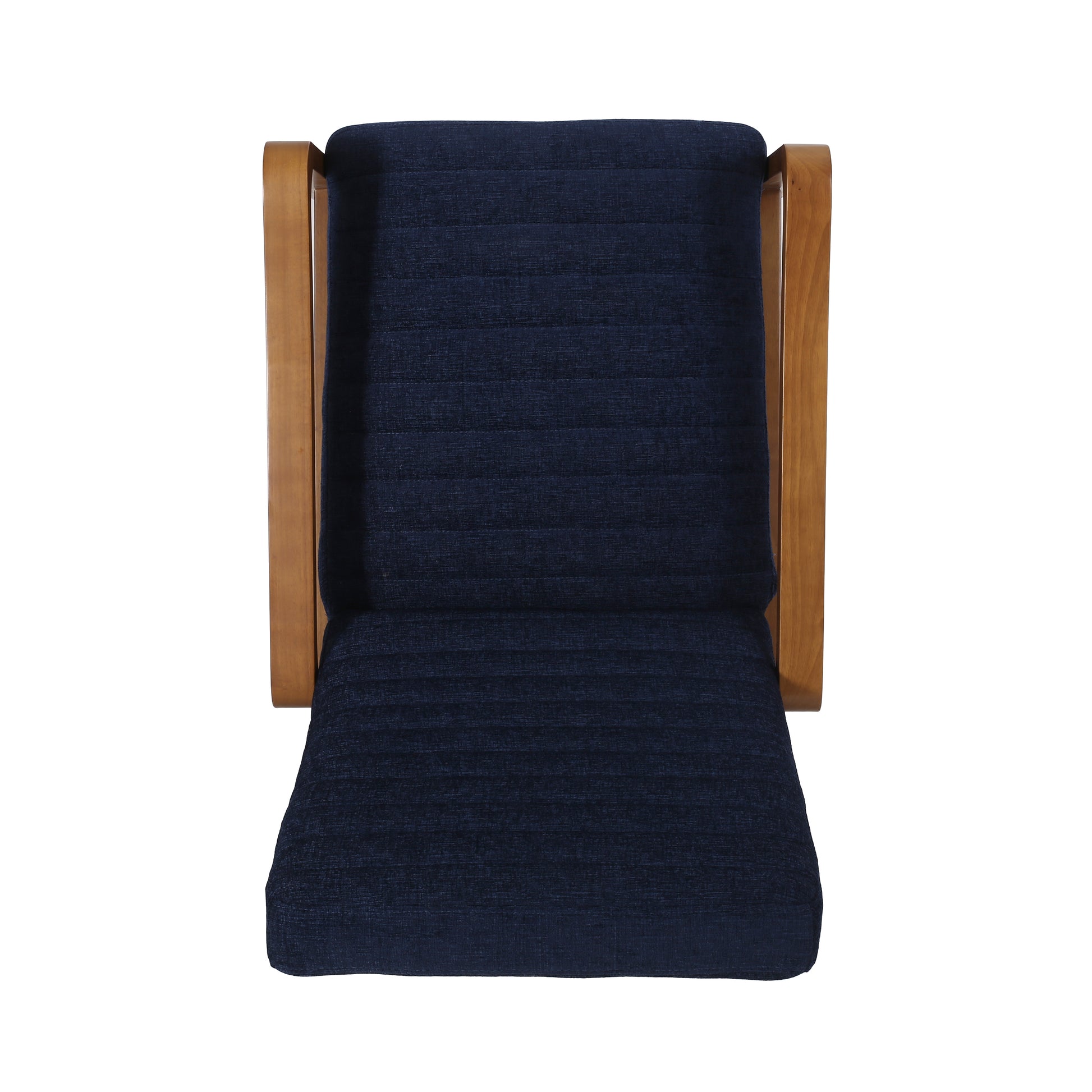 Fabric Wood Hand Manual Club Recliner Navy Blue Fabric