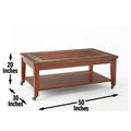 Classic Coffee Table With Bottom Shelf Antique Focal Point Wooden Construction, Brown Finish, Mobility Brown Solid Wood Mdf